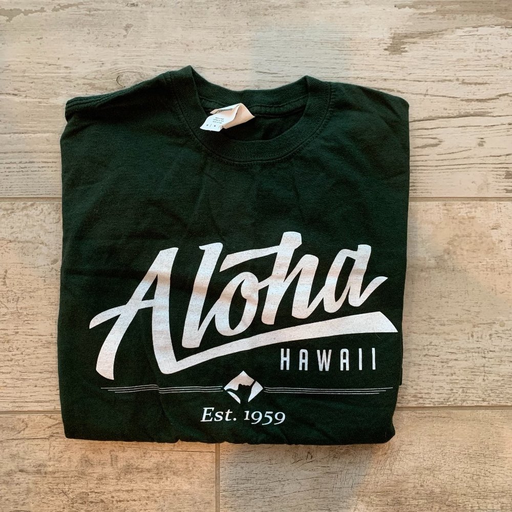 ALOHA HAWAII Green Crewneck T-Shirt